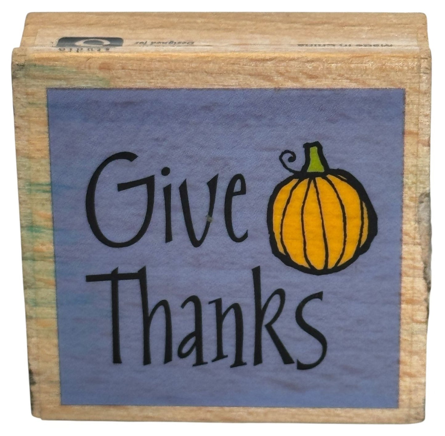 Studio G Rubber Stamp Give Thanks Pumpkin Harvest Thanksgiving Card Making Craft