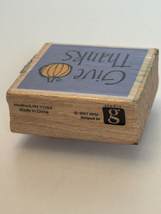 Studio G Rubber Stamp Give Thanks Pumpkin Harvest Thanksgiving Card Making Craft