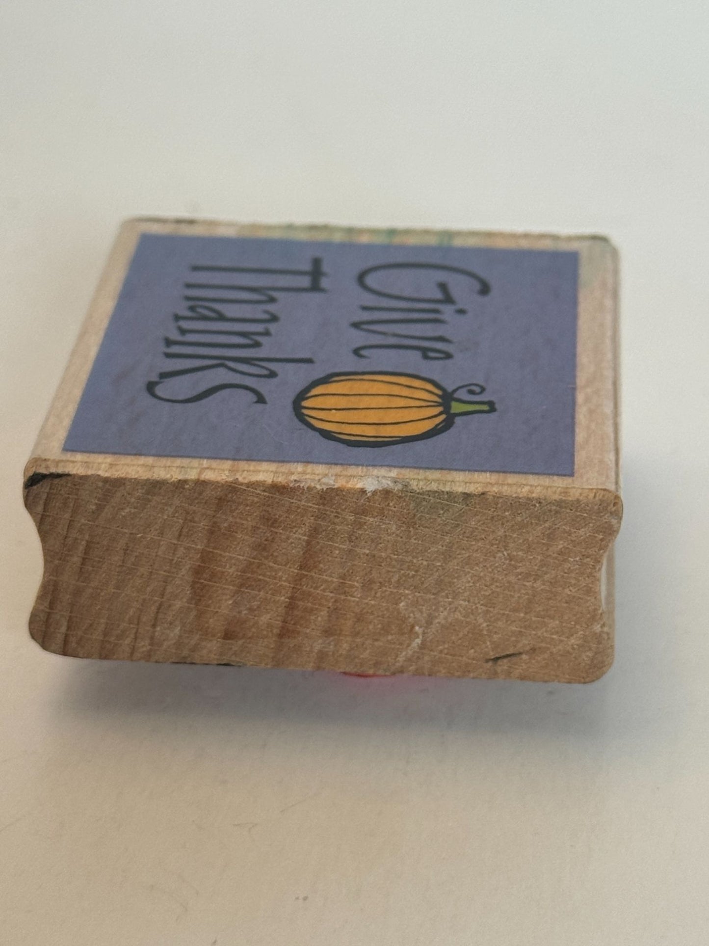 Studio G Rubber Stamp Give Thanks Pumpkin Harvest Thanksgiving Card Making Craft