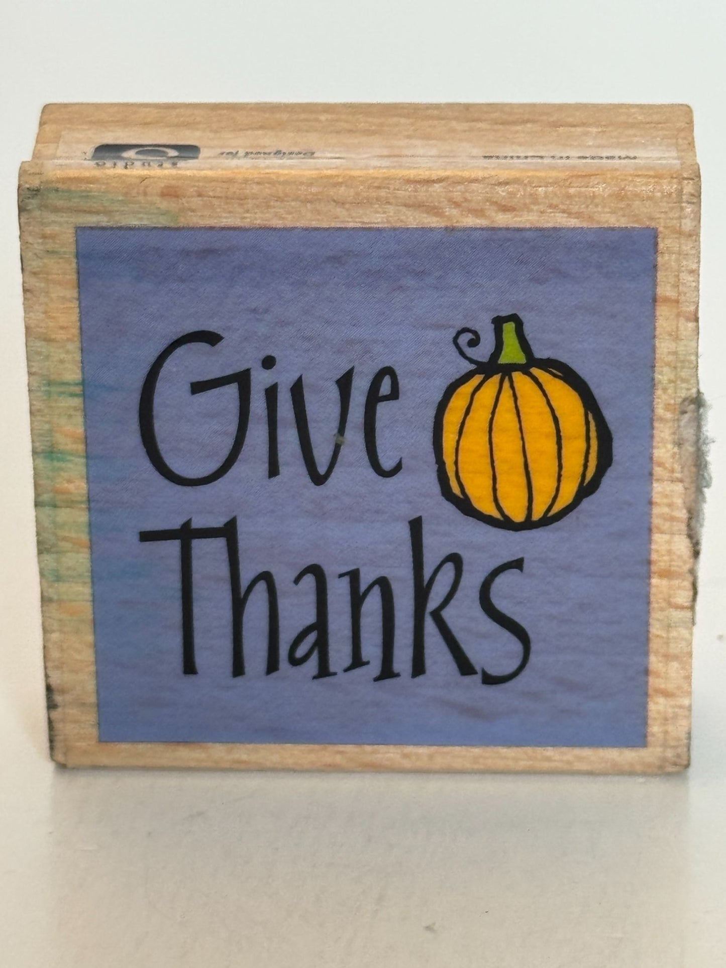 Studio G Rubber Stamp Give Thanks Pumpkin Harvest Thanksgiving Card Making Craft