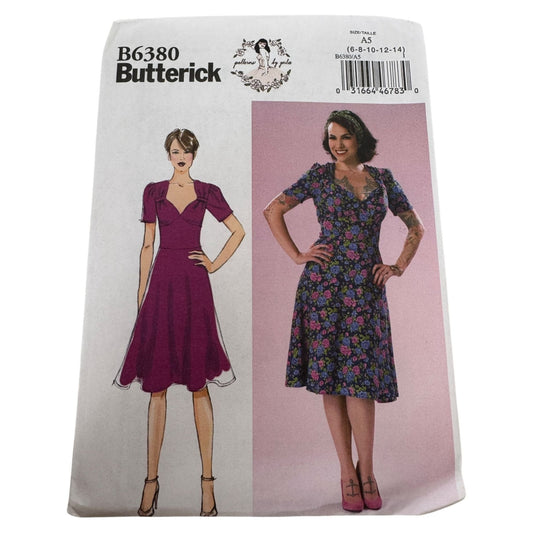 Butterick Sewing Pattern B6380 Sweetheart Neckline Dress Gathered Bodice 6-14 UC