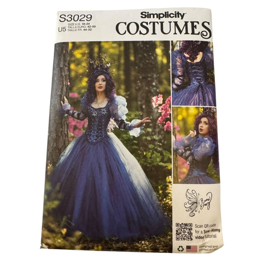 Simplicity Sewing Pattern S3029 Fairy Dress Ball Gown Costume 16-24 UC