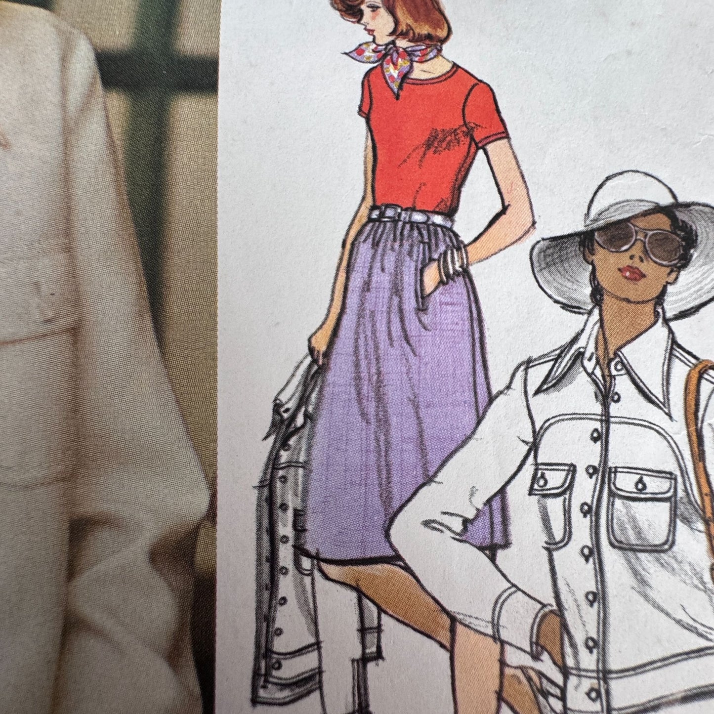Vogue Sewing Pattern 1061 Americana Designer Anne Klein Bodysuit Jacket Skirt 1970s 14 Uncut