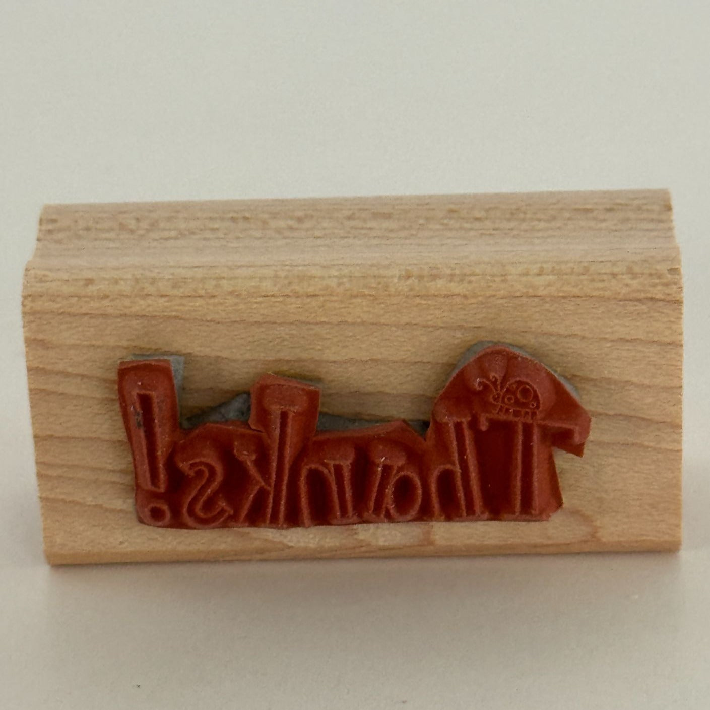 Stampin Up Rubber Stamp Ladybug Thanks Thank You Card Making Word Wood Mounted