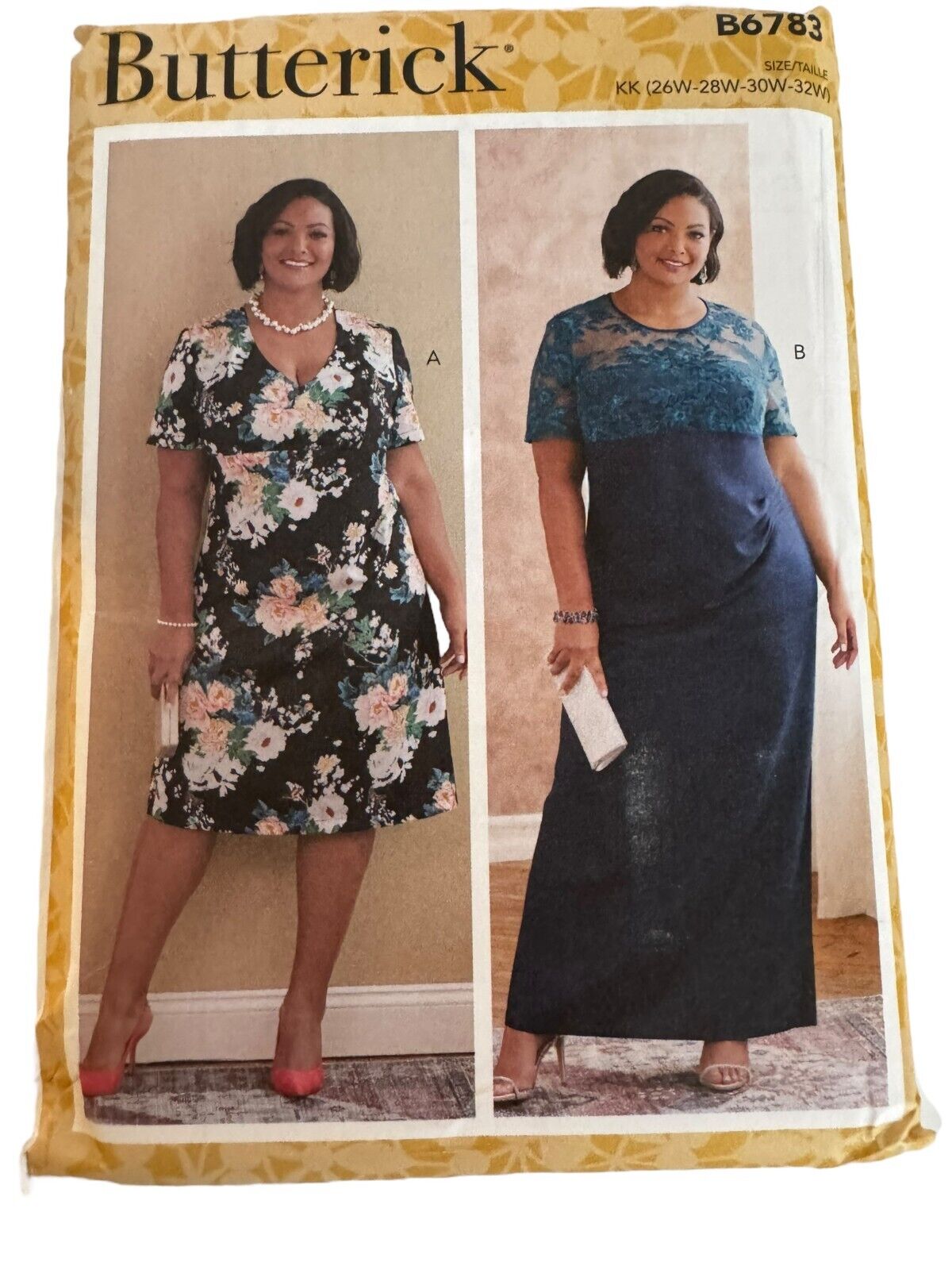 Butterick B6783 Plus Size 26W-32W Dress Pattern Wedding Guest Formal Evening FF