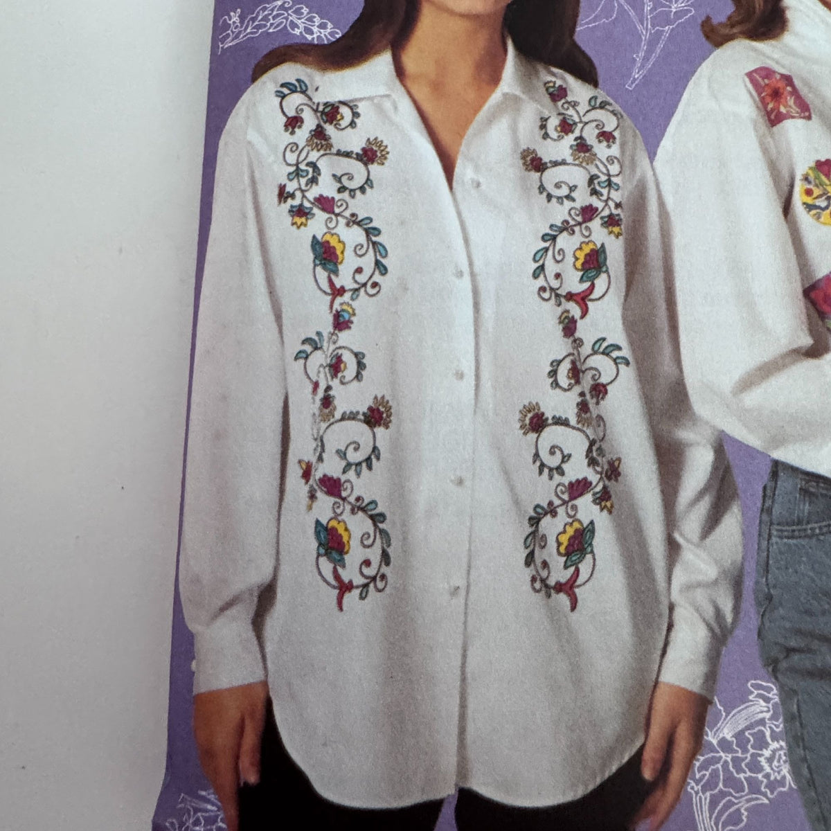 Butterick 6871 Floral Transfers Pattern Embroidery Applique Fabric Painting Markers Flowers Uncut