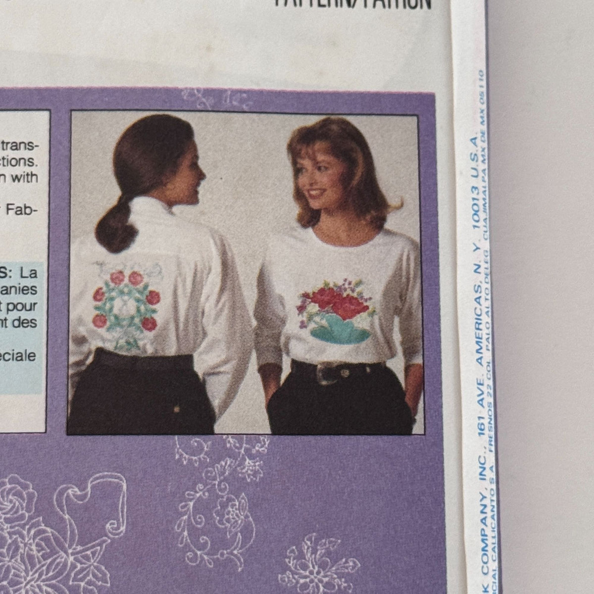Butterick 6871 Floral Transfers Pattern Embroidery Applique Fabric Painting Markers Flowers Uncut