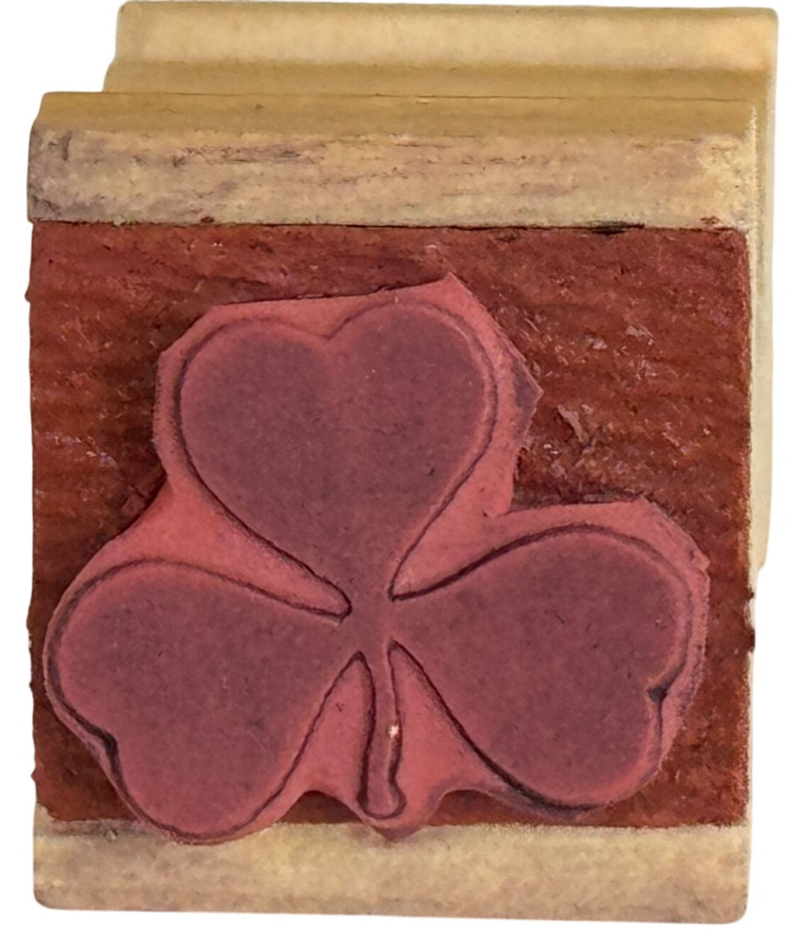 Clover Rubber Stamp Shamrock St Patricks Day Saint March Small Craft Wood Mount