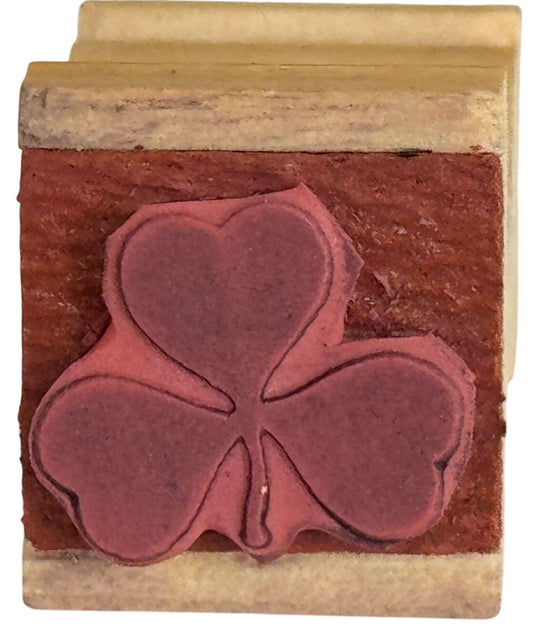 Clover Rubber Stamp Shamrock St Patricks Day Saint March Small Craft Wood Mount