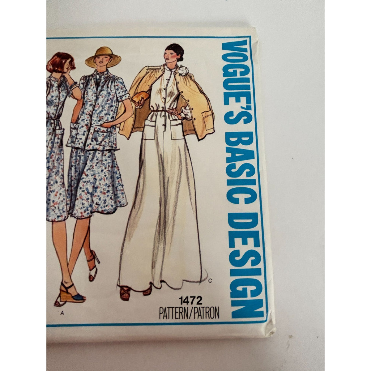 Vogue Sewing Pattern 1472 Jacket Midi Dress 70s Vintage Boho Belted Size 16.5 Uncut