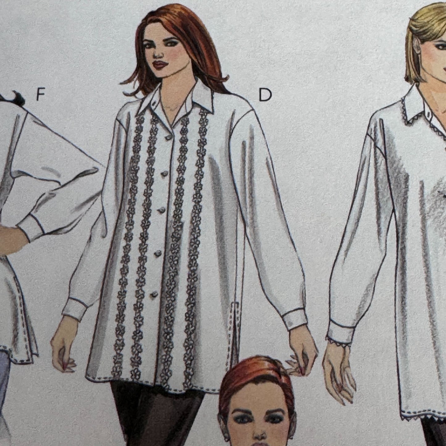 McCalls Sewing Pattern 2583 Blouse Boho Tunic Top Y2K Front Button Shirt 20-24 Uncut
