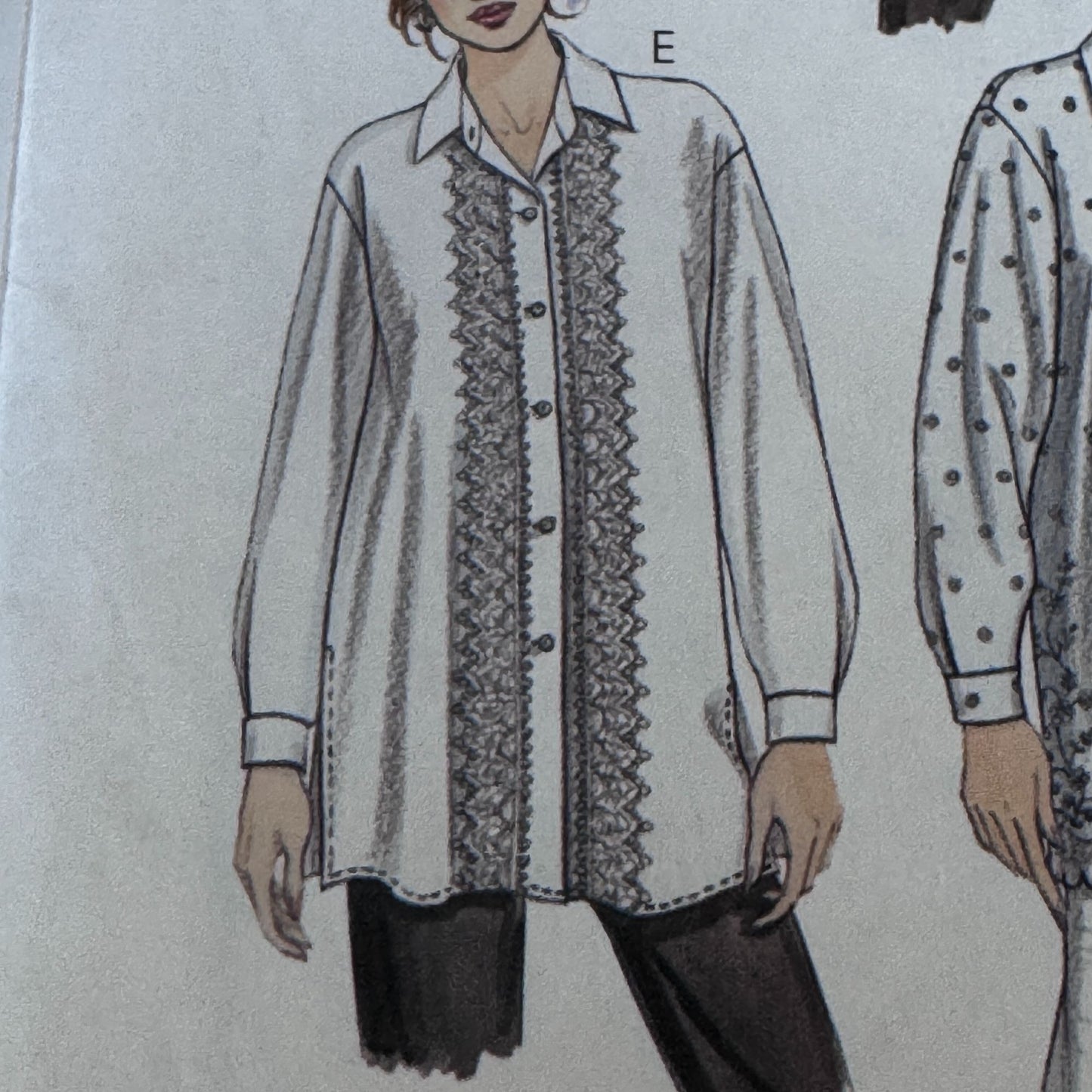 McCalls Sewing Pattern 2583 Blouse Boho Tunic Top Y2K Front Button Shirt 20-24 Uncut