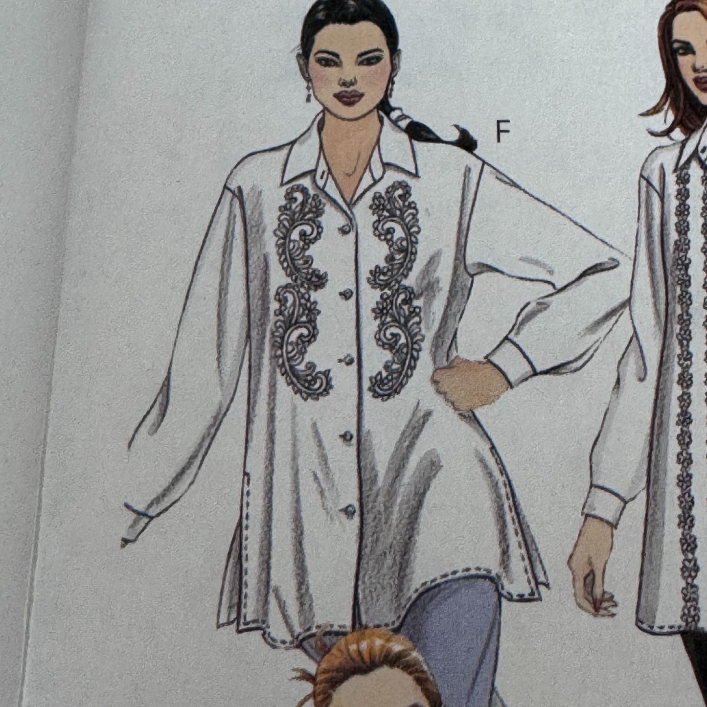 McCalls Sewing Pattern 2583 Blouse Boho Tunic Top Y2K Front Button Shirt 20-24 Uncut