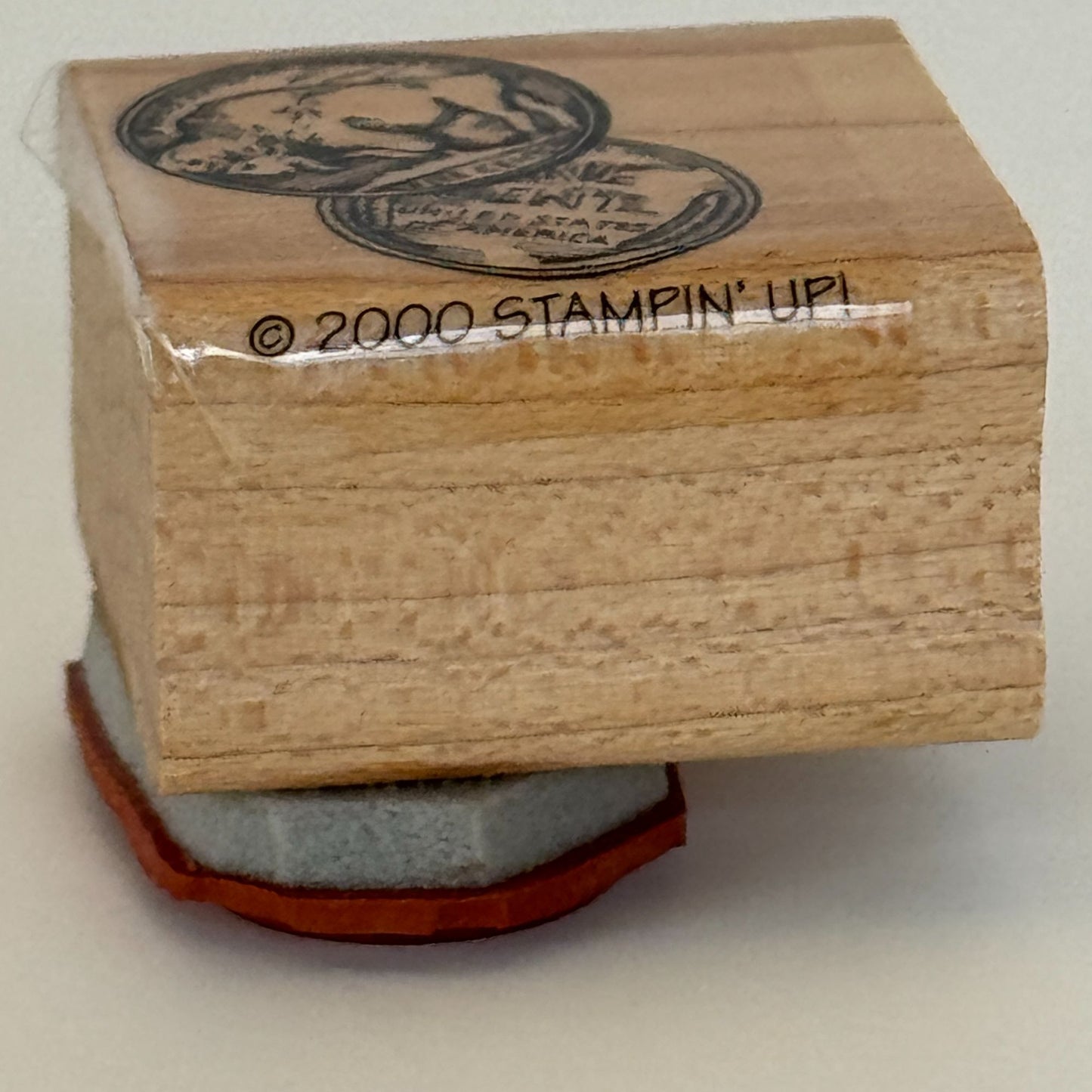 Stampin Up Rubber Stamp Buffalo Nickel Wooden Money Coin Card Making Numismatist