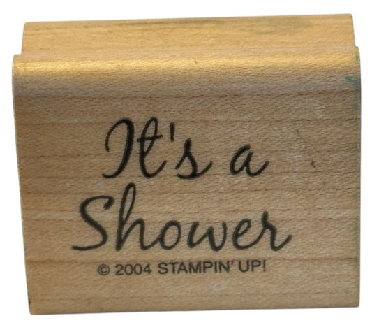 Stampin Up Rubber Stamp Its A Shower Baby Wedding Invitation Card Making Words