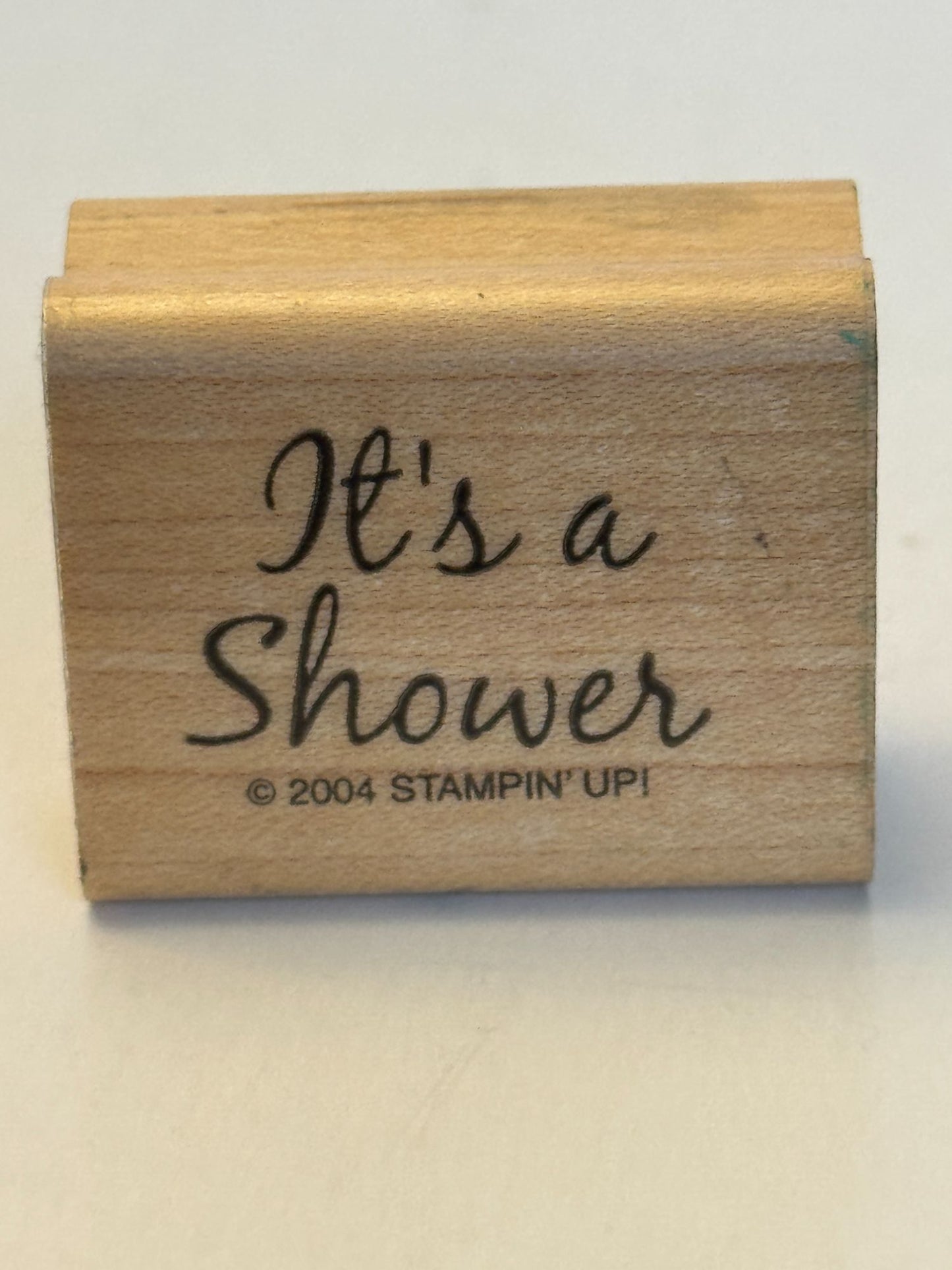 Stampin Up Rubber Stamp Its A Shower Baby Wedding Invitation Card Making Words