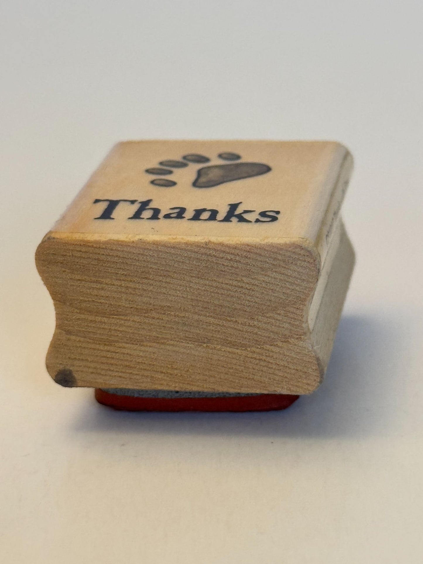 Uptown Rubber Stamp Animal Paw Print Boyds Bear Thanks Word Thank You Sentiment