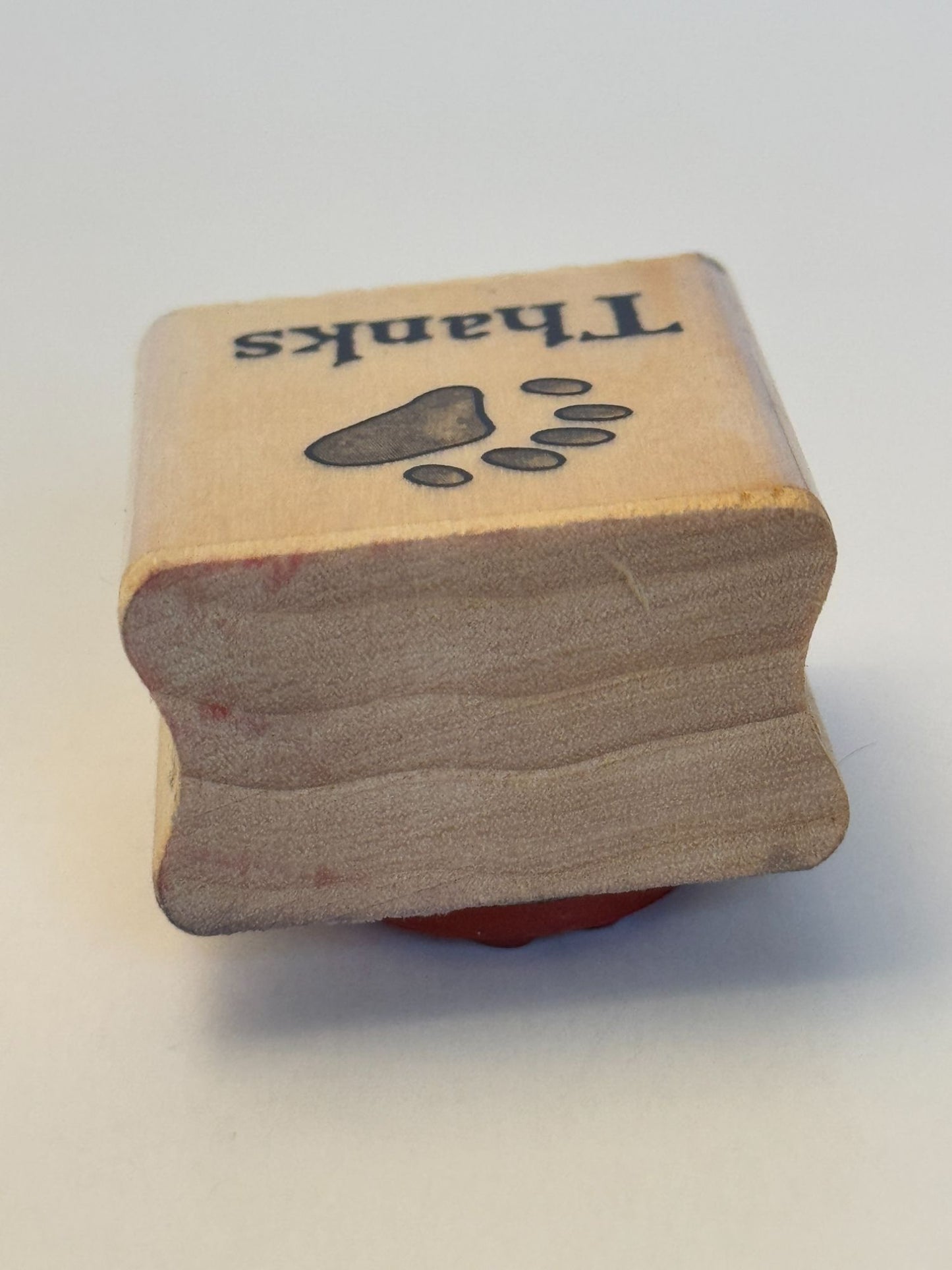 Uptown Rubber Stamp Animal Paw Print Boyds Bear Thanks Word Thank You Sentiment