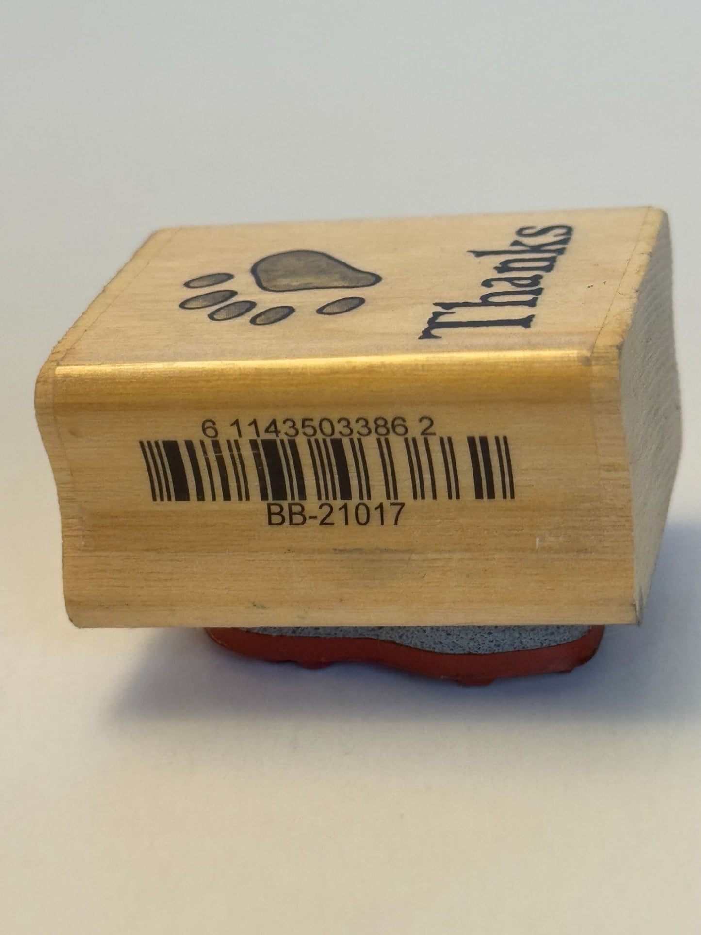 Uptown Rubber Stamp Animal Paw Print Boyds Bear Thanks Word Thank You Sentiment