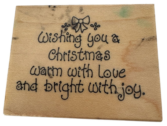 Art Impressions Rubber Stamp Christmas Greeting Words Wishing You Love Joy Warm