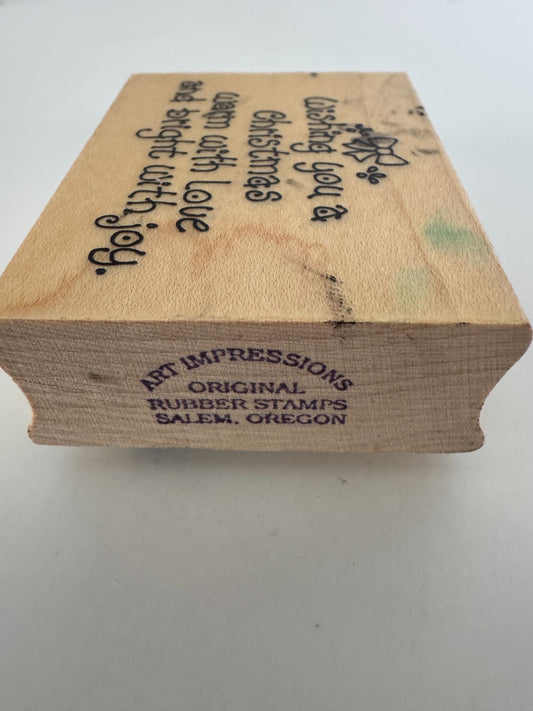 Art Impressions Rubber Stamp Christmas Greeting Words Wishing You Love Joy Warm