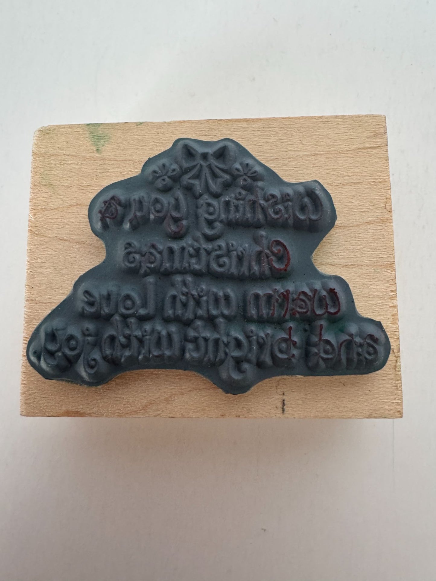 Art Impressions Rubber Stamp Christmas Greeting Words Wishing You Love Joy Warm