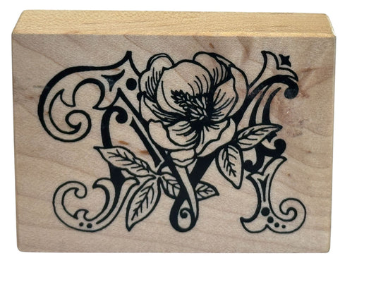 PSX Rubber Stamp Floral M Botanical Letter Flowers Card Making Craft Art F-1112