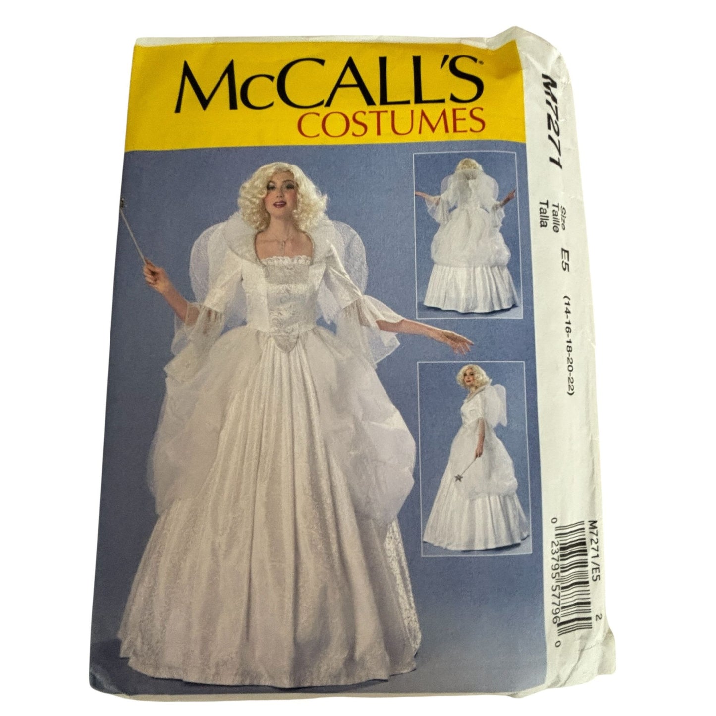 McCalls Sewing Pattern M7271 Fairy Godmother Princess Costume Dress Wings Fantasy Gown 14-22 UNCUT