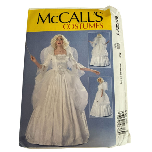McCalls Sewing Pattern M7271 Fairy Godmother Princess Costume Dress Wings Fantasy Gown 14-22 UNCUT