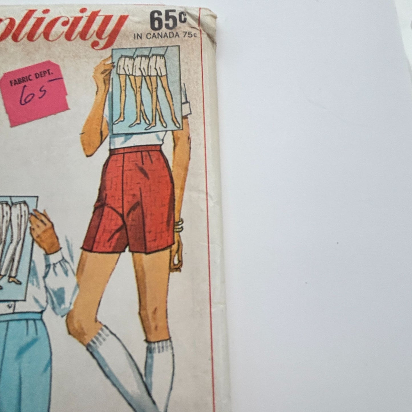 Simplicity Sewing Pattern 7688 Mod Pants Jamaica Short Shorts Vintage 1960s UC