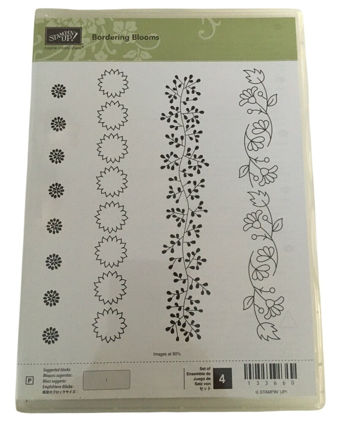 Stampin Up Bordering Blooms Photopolymer Clear Stamps Spring Summer Card Making