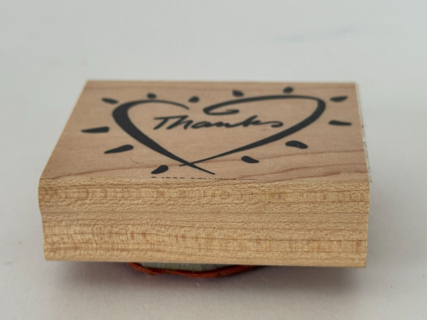 Stampin Up Rubber Stamp Thanks Heart Thank You Card Making Wood Mounted Friends