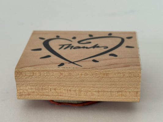 Stampin Up Rubber Stamp Thanks Heart Thank You Card Making Wood Mounted Friends