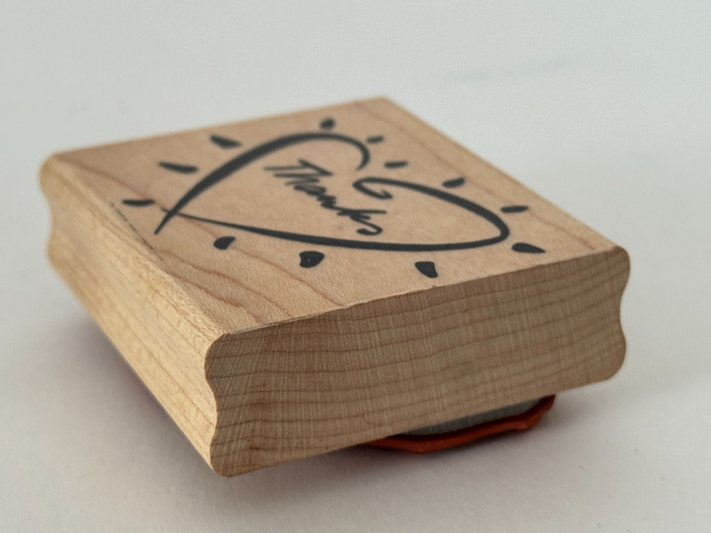 Stampin Up Rubber Stamp Thanks Heart Thank You Card Making Wood Mounted Friends