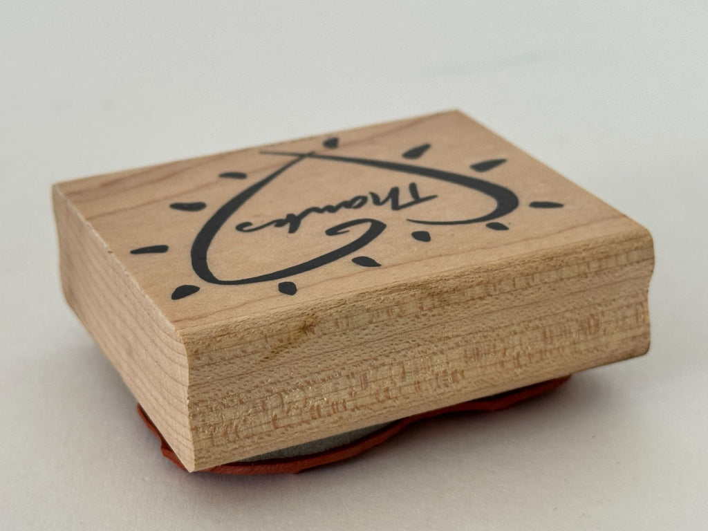 Stampin Up Rubber Stamp Thanks Heart Thank You Card Making Wood Mounted Friends