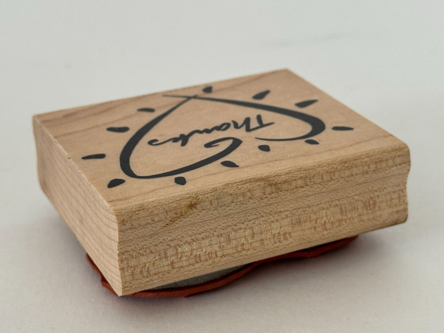 Stampin Up Rubber Stamp Thanks Heart Thank You Card Making Wood Mounted Friends