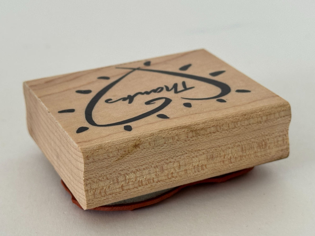 Stampin Up Rubber Stamp Thanks Heart Thank You Card Making Wood Mounted Friends