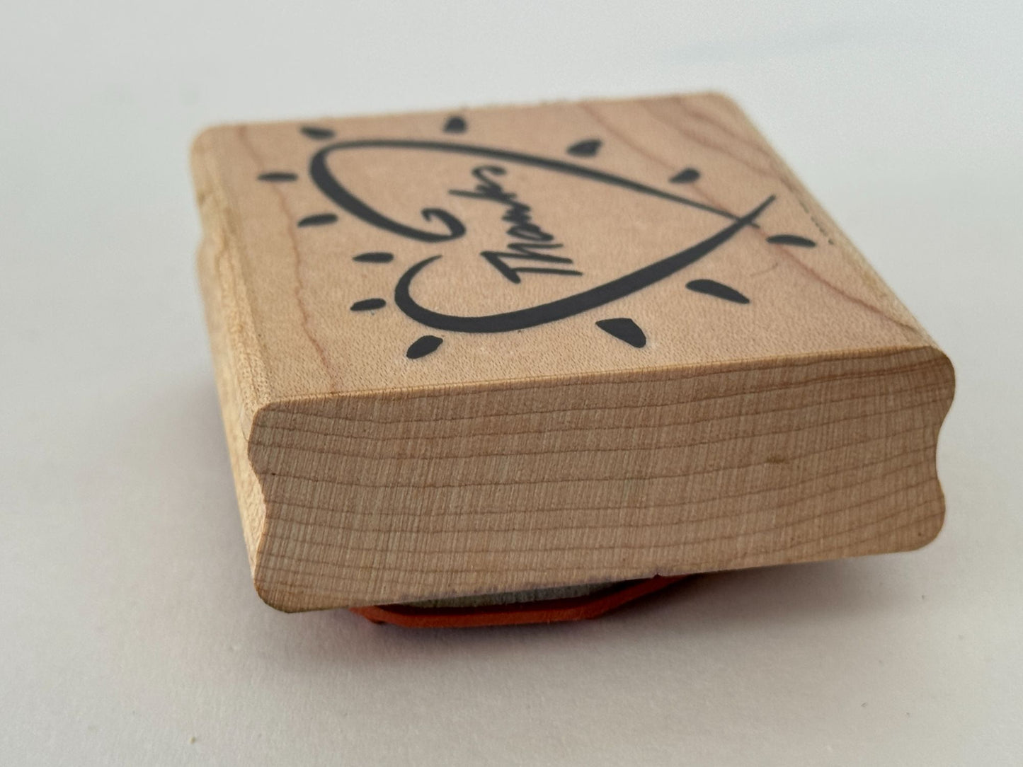 Stampin Up Rubber Stamp Thanks Heart Thank You Card Making Wood Mounted Friends