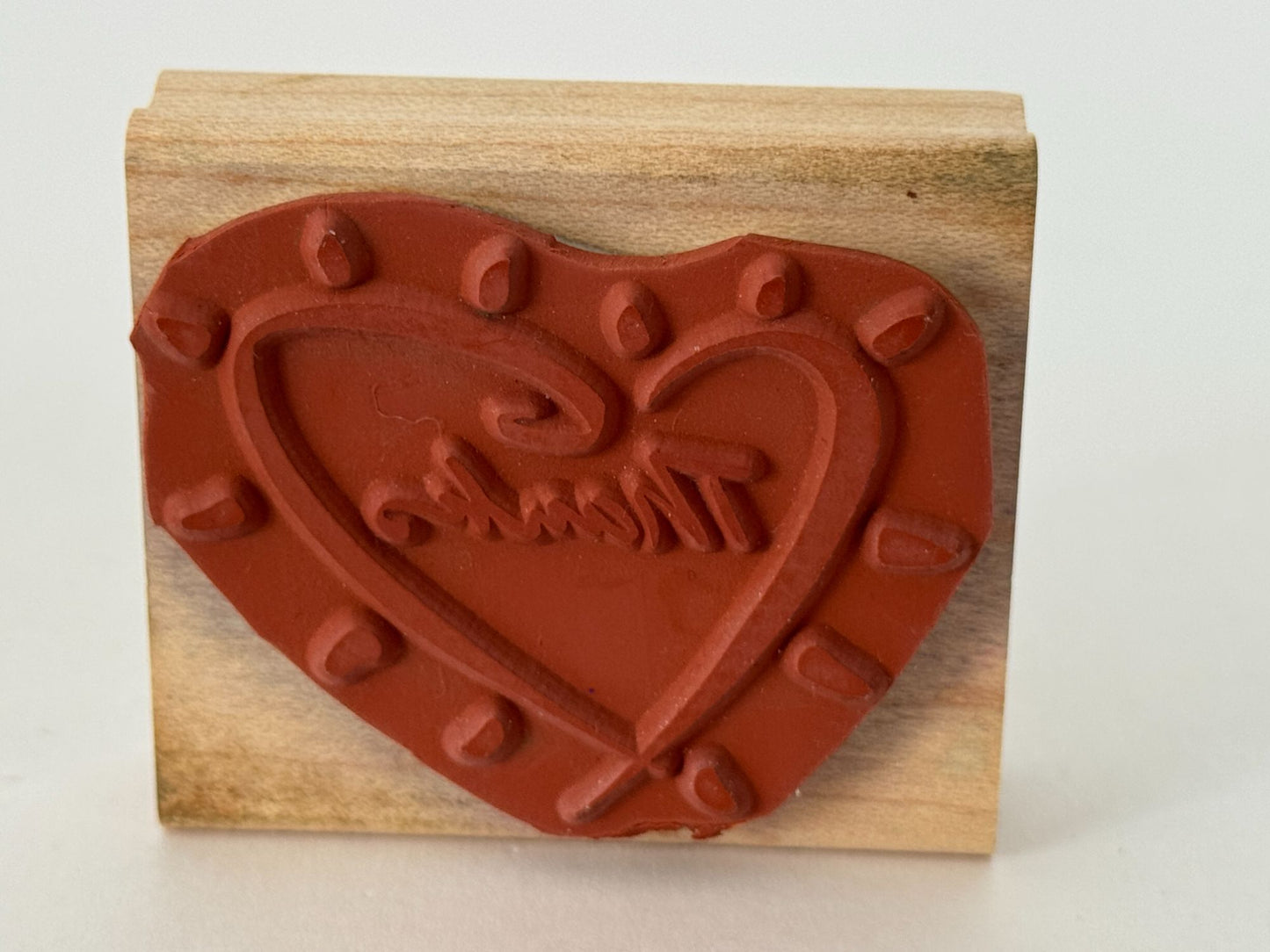 Stampin Up Rubber Stamp Thanks Heart Thank You Card Making Wood Mounted Friends