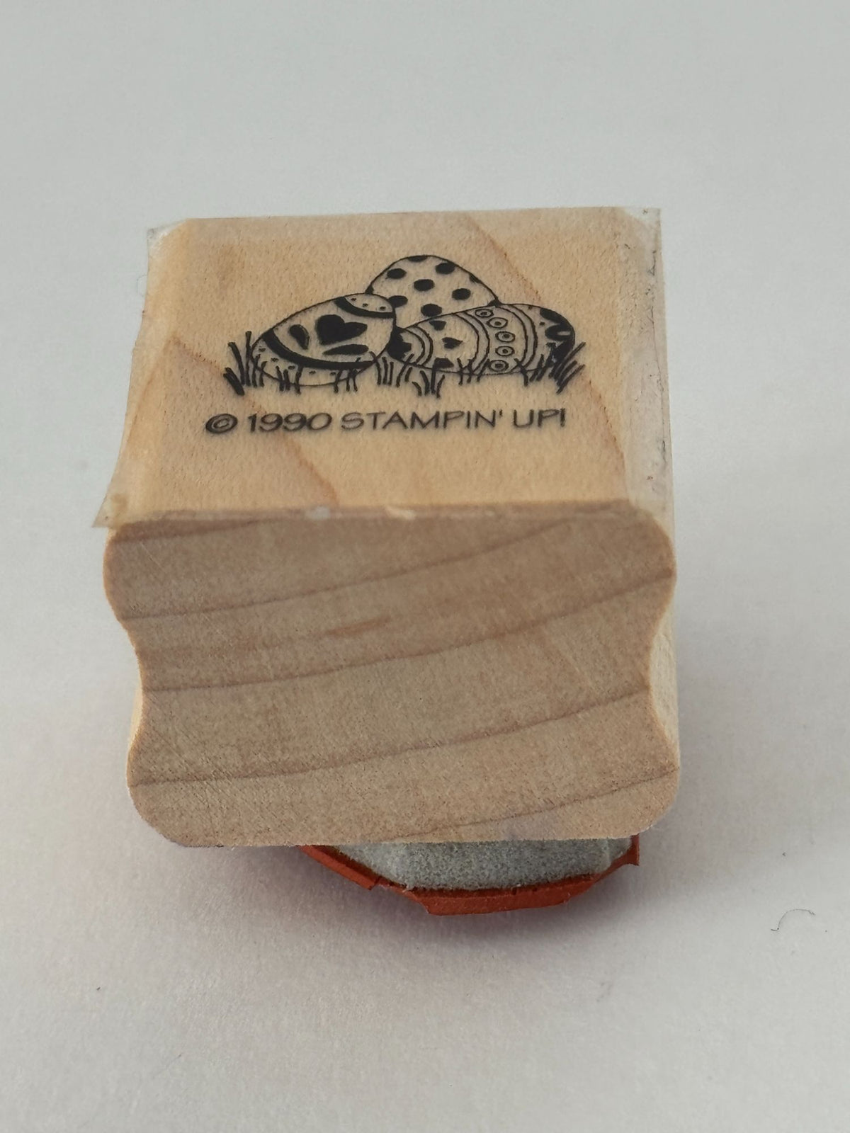 Stampin Up Rubber Stamp Easter Eggs Grass Spring Card Making Egg Wood Mounted