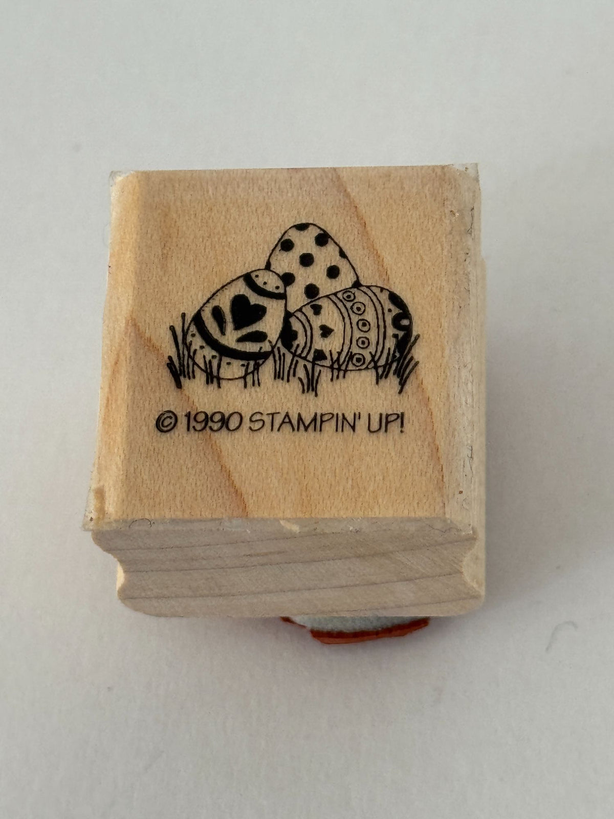 Stampin Up Rubber Stamp Easter Eggs Grass Spring Card Making Egg Wood Mounted