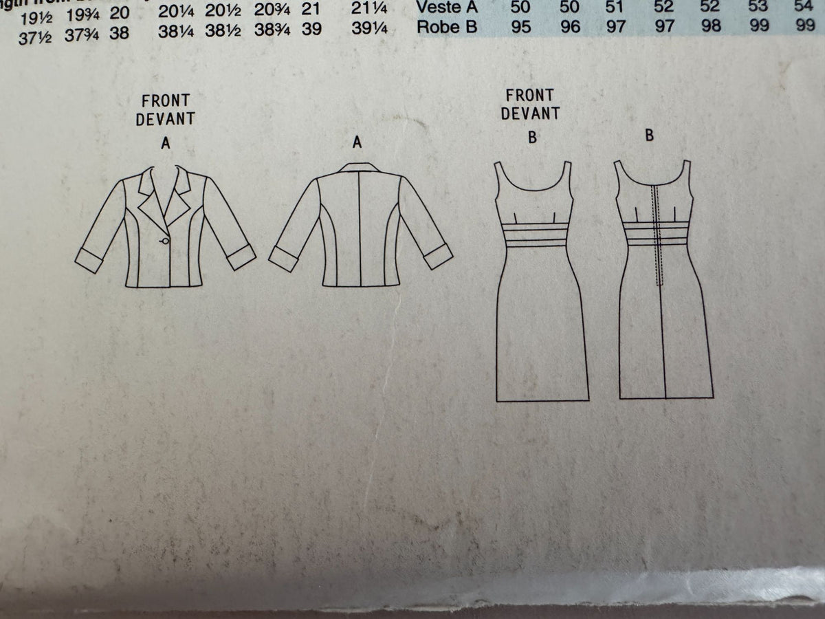 Butterick Sewing Pattern B5478 Dress Jacket Modern Office Chic Sizes 14–20 Uncut