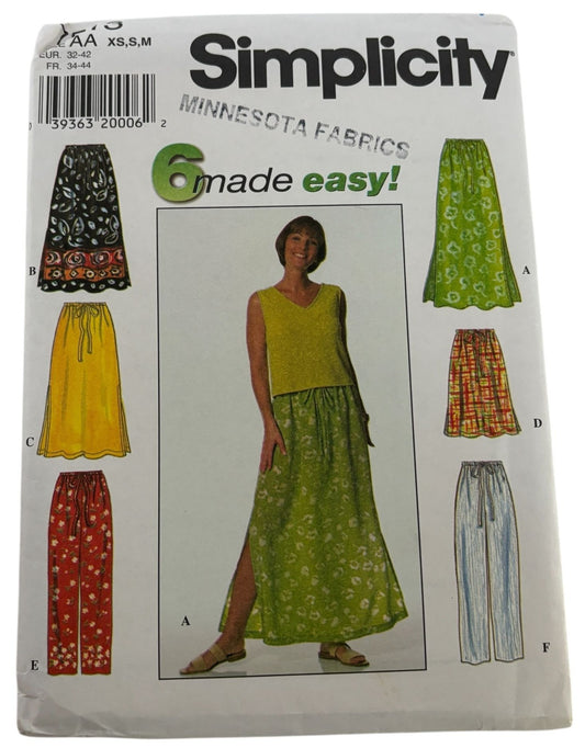Simplicity Sewing Pattern 7513: Misses' Skirt and Pants