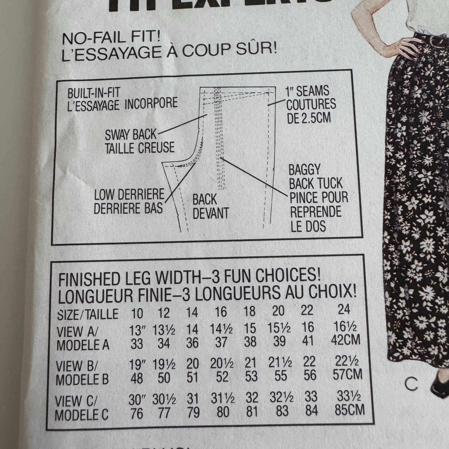 McCalls Sewing Pattern 7174 Misses Pants Work High Waist Easy Plus Size 24 Uncut