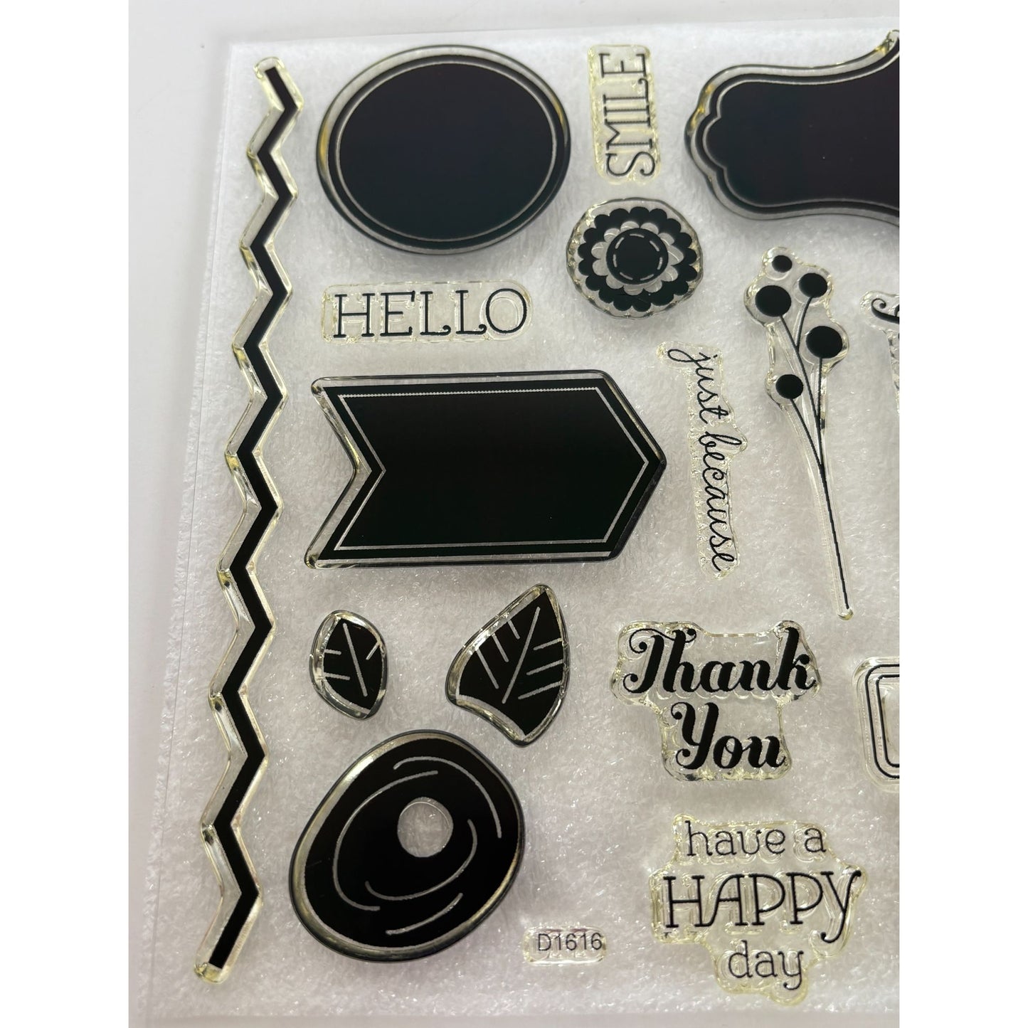 CTMH My Acrylix Acrylic Stamp Set Have a Happy Day Just be You Thank You Words