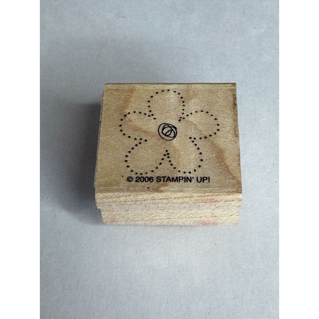 Stampin Up Rubber Stamp Dotted Wild Flower Top Outline Spring Garden Card Making