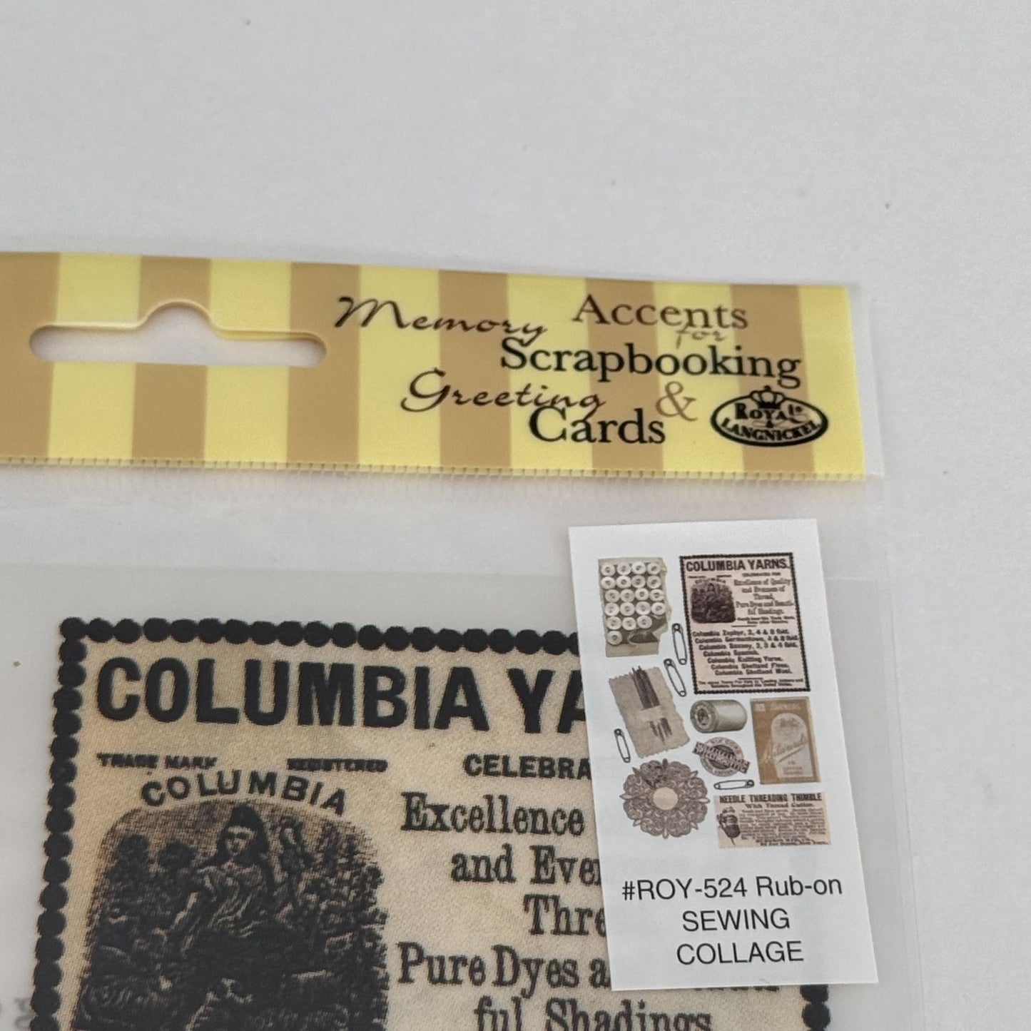 Royal and Langnickel Rub-On Transfers Sewing Collage Scrapbook Embellishments Thread Needles Buttons Cardmaking Craft