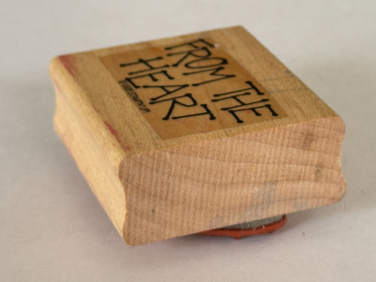 Stampin Up Rubber Stamp From The Heart Gift Tag Card Making Words Sentiment Wood