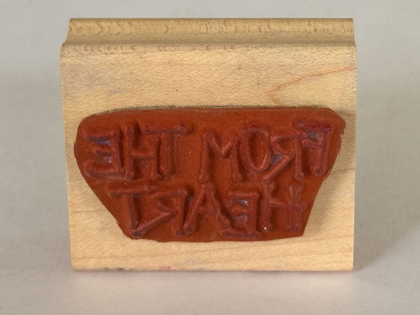 Stampin Up Rubber Stamp From The Heart Gift Tag Card Making Words Sentiment Wood