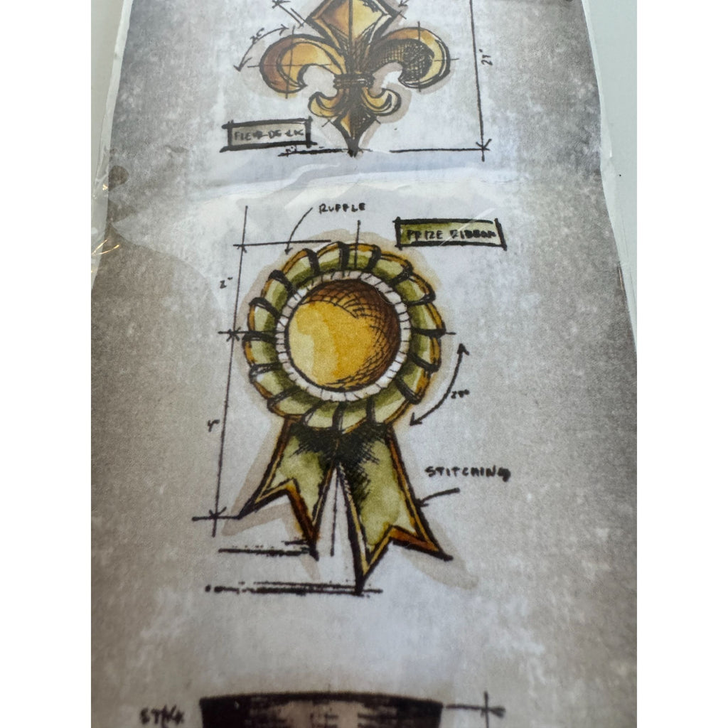 Tim Holtz Stampers Anonymous Cling Stamps High Society Steampunk Top Hat Trophy